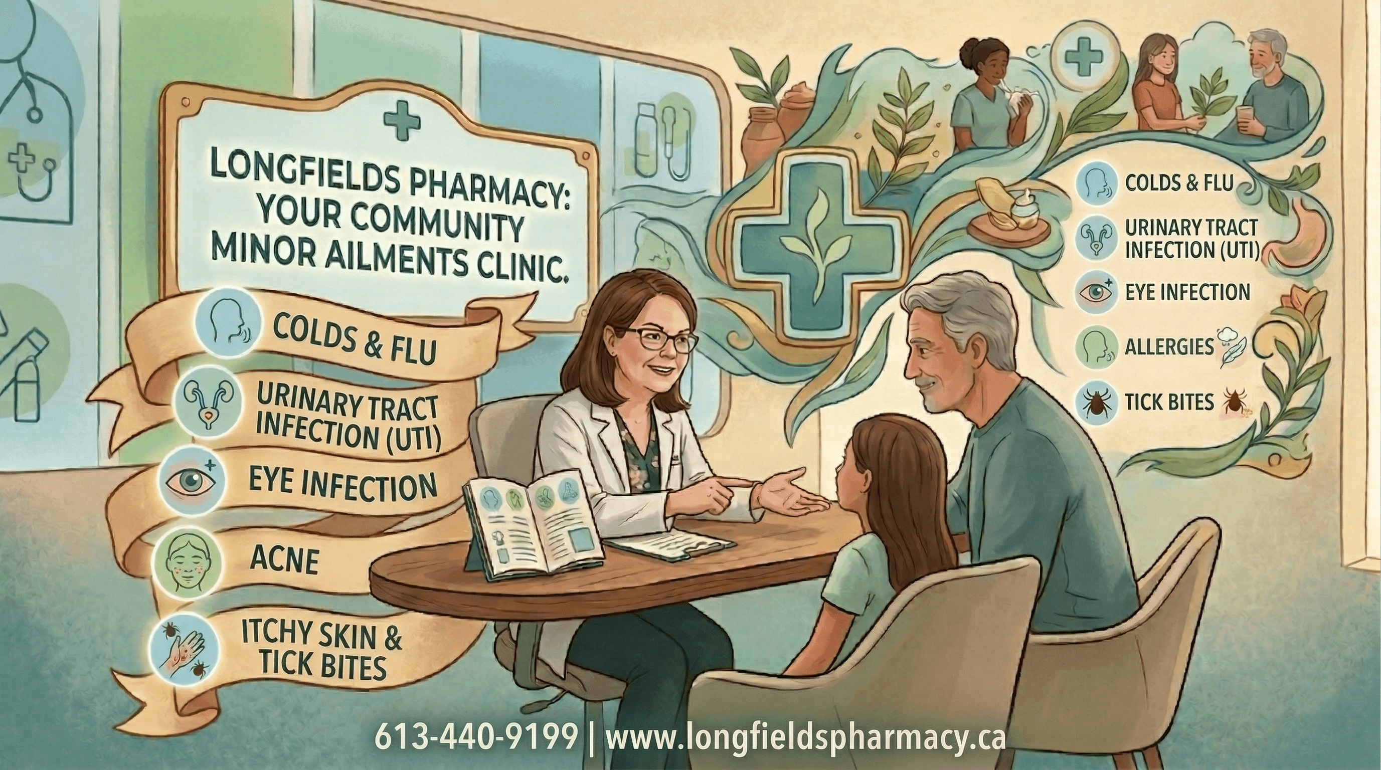 Minor ailments treatment at Longfields Pharmacy Nepean Ottawa