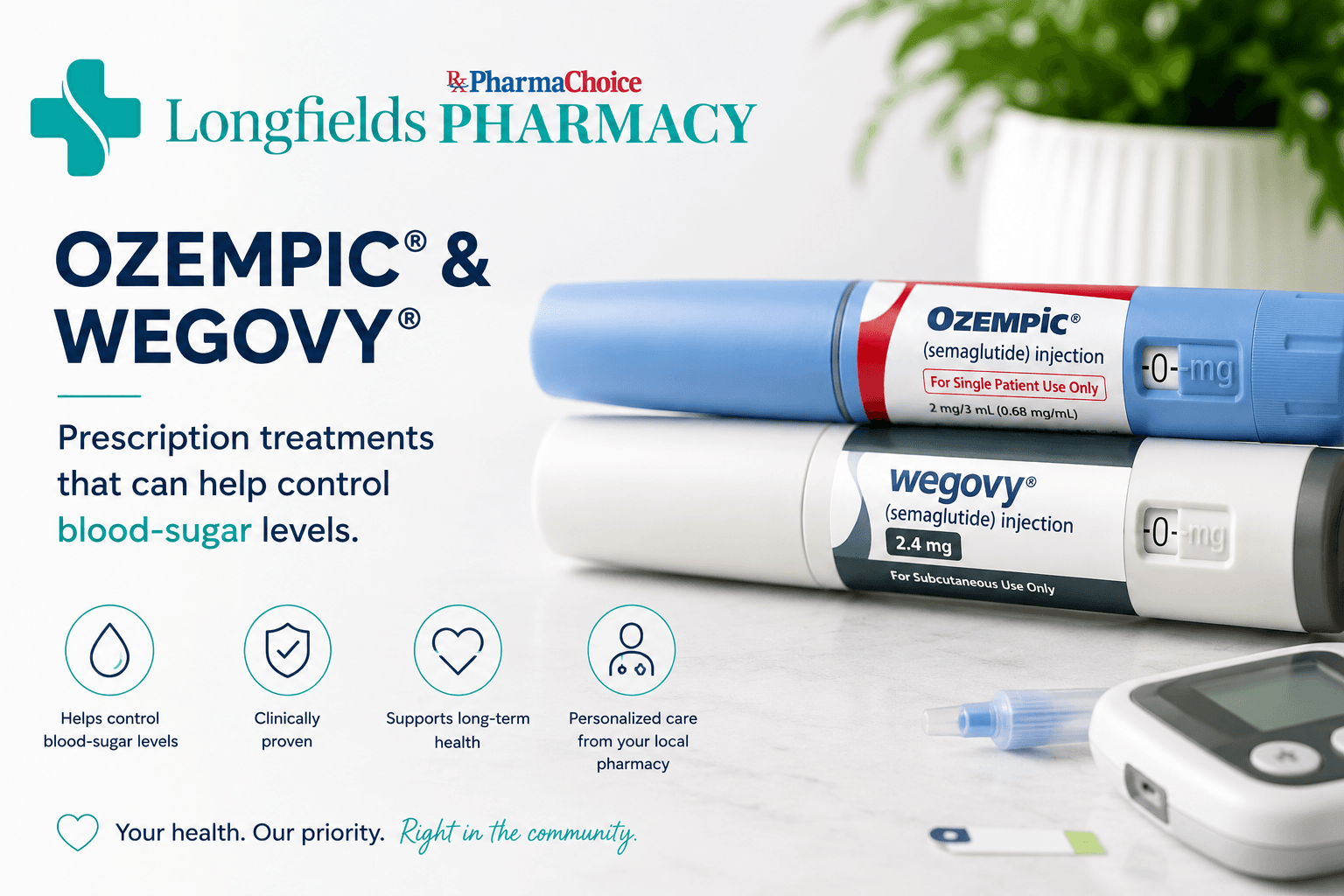 Ozempic and Wegovy semaglutide — Longfields Pharmacy Ottawa